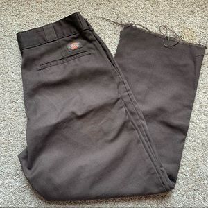 Brown Cropped Dickies Pants